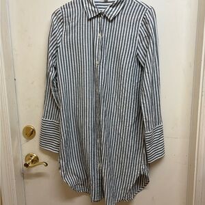 J. Crew Blue and White Striped  Women’s Beachwear Shirt